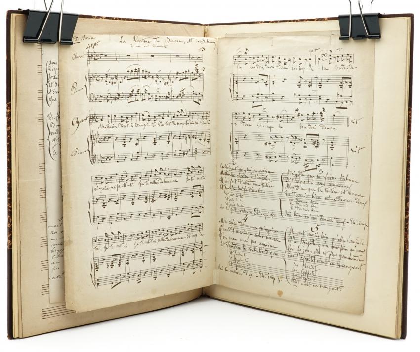 [Henri Murger] Manuscrits de romances et de chansons, partitions, lettres et dessins